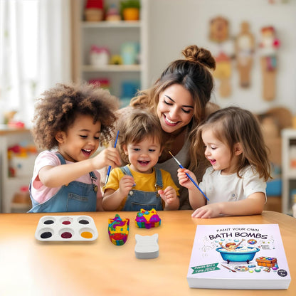 Basic Bliss Paint Your Own Bath Bombs for Kids, 3 Shapes Infused with Essential Oils, Ideal for Kids Birthday Activity or Making Bubble Baths More Fun, Gentle and Safe Skin Care for Kids, Boys & Girls