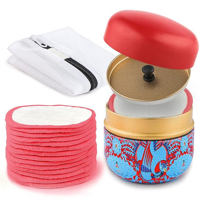 Reusable cotton rounds,14 pieces dual