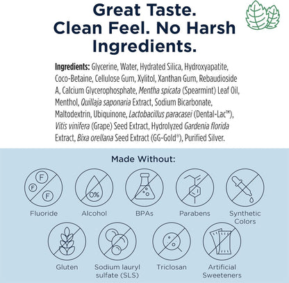 Designs for Health PerioBiotic Silver Hydroxyapatite Toothpaste - Travel Size Fluoride Free Toothpaste with Oral Probiotics with Whitening Hydroxyapatite - Supports Remineralization (2 Pack, 1oz)