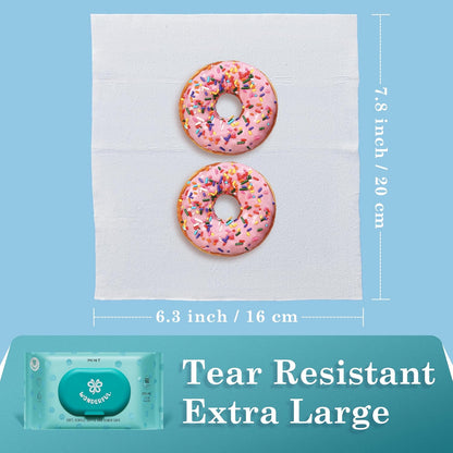 WONDERFUL Flushable Butt Wipes, Mint 100% Plant-Based Wet Wipes for Adults & Kids, Sewer & Septic Safe, Gentle for Sensitive Skin, Wipes Flushable Pack for Bathroom & Travel, 1-Pack (60 Wipes)