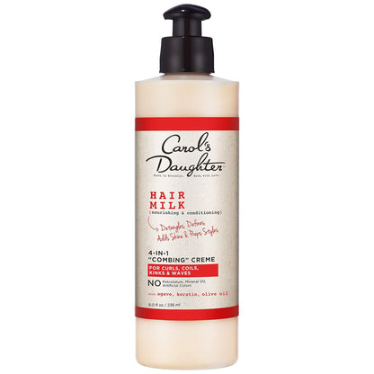 Carol’s Daughter Hair Milk 4 in 1 Combing Creme for Curls, Coils and Waves, with Agave and Olive Oil, Hair Detangler, Curl Cream, 8 fl oz