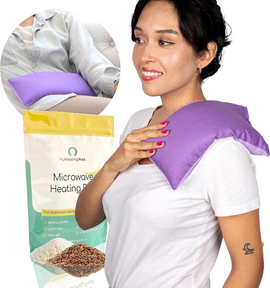 My Heating Pad Microwave Heating Pad - Moist Microwavable Heating Pads for Joints and Muscles Relief - Microwave Hot Pack Heat Pad for Cramps - Chilled or Heated Pad Therapy - Purple Unscented