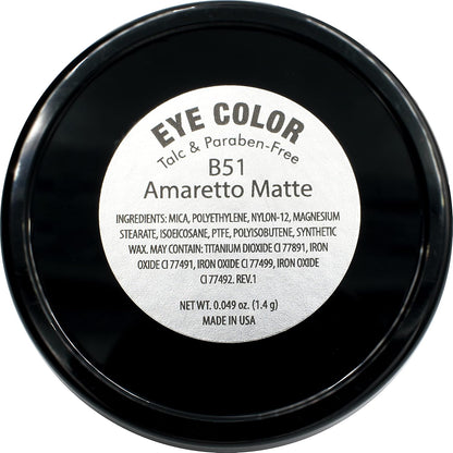 Amaretto Matte Light Brown Beige Peach Pressed Powder Single Vegan Eyeshadow; Talc, Paraben & Cruelty Free