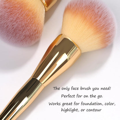 Powder Brush,Daubigny Large Powder Brush Flat Arched Premium Durable Kabuki Makeup Brush Perfect For Blending Liquid,Cream and Flawless Powder,Buffing, Blending,Concealer (Gold)