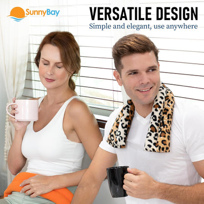 SunnyBay Microwave Heating Pad, Microwavable Moist Heated Neck and Shoulder Wrap, Versatile Weighted Beanbag Cold Pack or Warm Compress for Pain Relief, 26x4 Inches, Made in USA, London