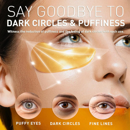 30 Pair - Under Eye Patches for Dark Circles 24K Gold Collagen Eye Mask for Puffy Eyes Reduce Wrinkles and Eye Bags, Anti-Aging Retinol Hydrating Gel Eye Pads Skincare Eye Treatment Products