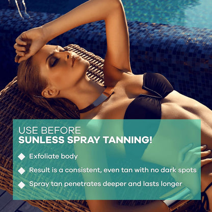 Dermasuri Deep Exfoliating Back Scrubber -Bath & Shower Back Scrub - Body Exfoliator Scraper Tool - Deep Exfoliation Body Cleaner for Shower, 27" Long, 8" Wide