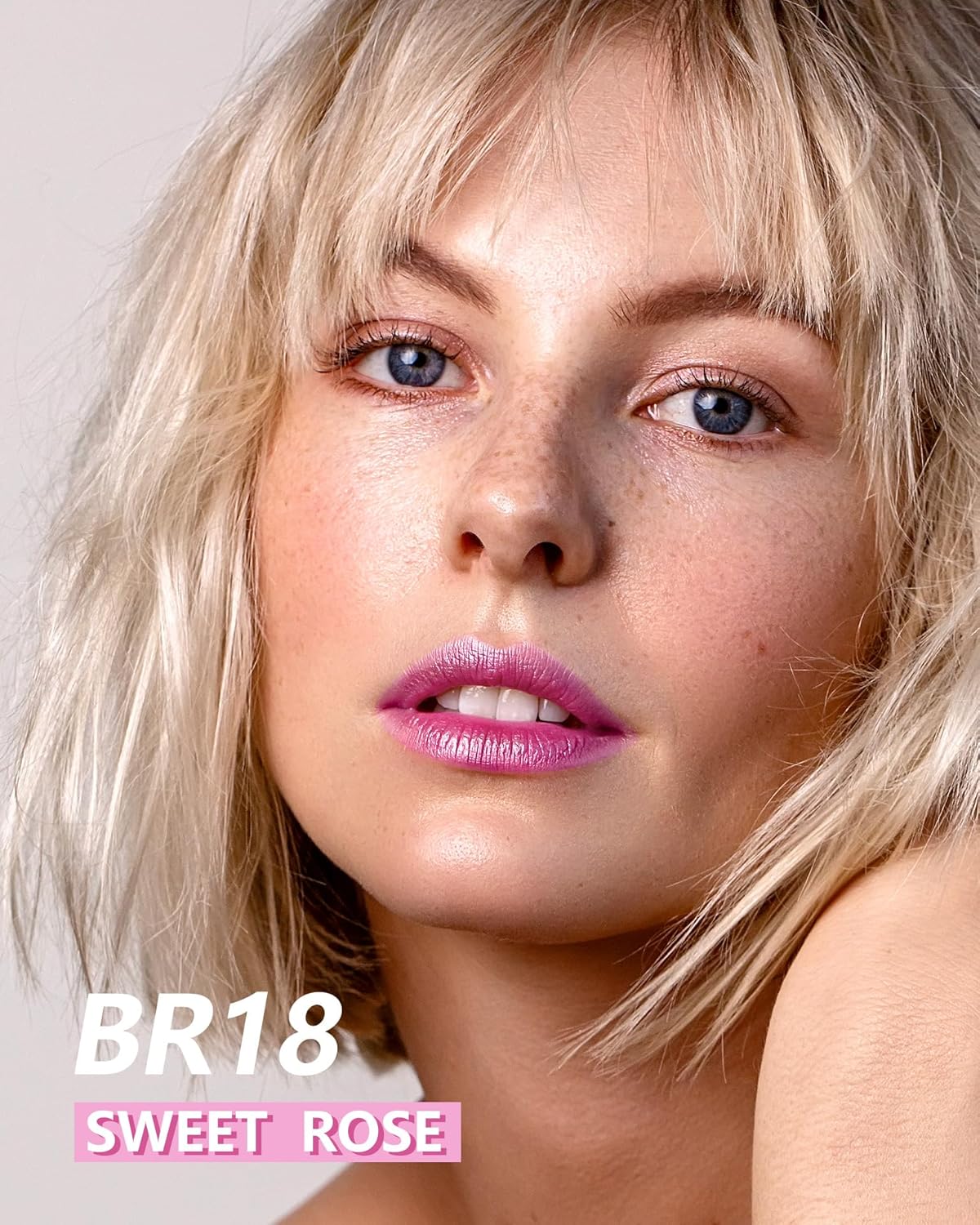 MAKI YIKA Metallic Pink Lipstick for Women Nude Pink Lipsticks Long Lasting Glitter Lipstick No Smudge No Transfer Liquid Lip Gloss (BR21 Sweet Rose)