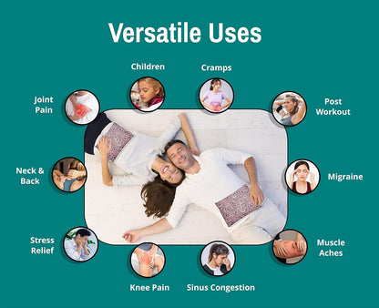 Microwavable Corn Filled Heating Pad and Cold Pack/Washable 100% Cotton Cover (Bandana - Pink, 7.5in W x 11in L)