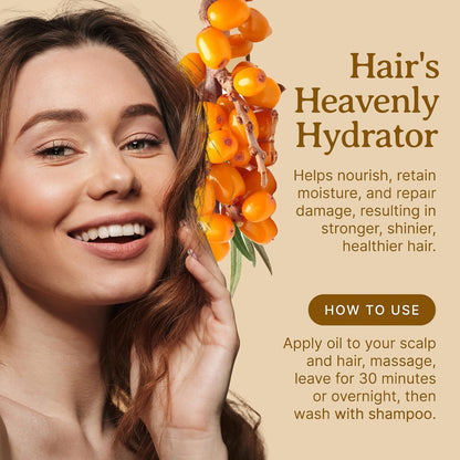 Bella Terra Oils - Sea Buckthorn Oil 4 oz - Unlock the Gold Standard in Skincare, Infused with Omega-3, Omega-6 & Carotenoids, Elevate Your Cosmetic Routine