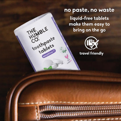 The Humble Co. Sensitive Toothpaste Tablets – Fluoride Free Toothpaste Tablets for Sensitive Teeth and Gums, Dentist Developed Formula, Vegan, SLS Free, Plastic Free (Spearmint, 2 PK)