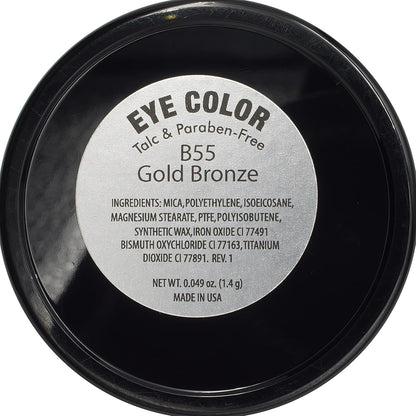 Gold Bronze Shimmering Metallic Copper Pressed Powder Single Vegan Eyeshadow; Talc, Paraben & Cruelty Free