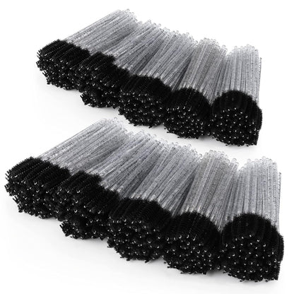 Tbestmax 1000 Disposable Mascara Wands Eyelash Brush Spoolies for Eyebrow Eye Lash Extension Black