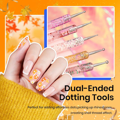 Beetles 31pcs Nail Art Brushes, Nail Art Pens, Dotting Tools, Dust Brush, Striping Liner Fingernail Drawing Pens with Palette Holder All in One for Starter Manicure Design Set