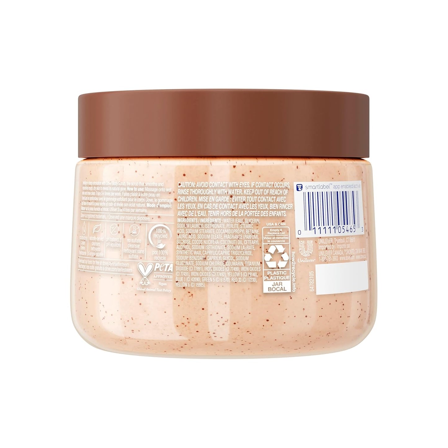 Dove Brown Sugar and Coconut Butter Body Scrub Exfoliates and Deeply Nourishes for Smooth, Radiant Skin 15 oz