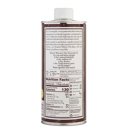 La Tourangelle, Roasted Walnut Oil, Plant-Based Source of Omega-3 Fatty Acid, Cooking, Baking, & Beauty, 25.4 Fl Oz