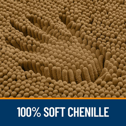 OLANLY Bathroom Rugs 24x16, Extra Soft Absorbent Chenille Bath Rugs, Rubber Backing Quick Dry, Machine Washable Bath Mats for Bathroom Floor, Tub and Shower, Home Decor Accessories, Ochre