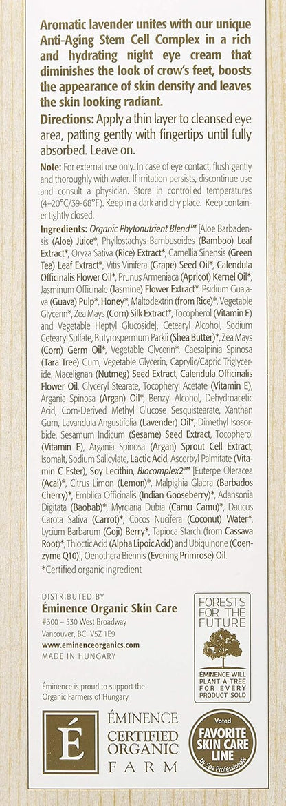 Eminence Lavender Age Corrective Night Eye Cream, 1.05 Ounce