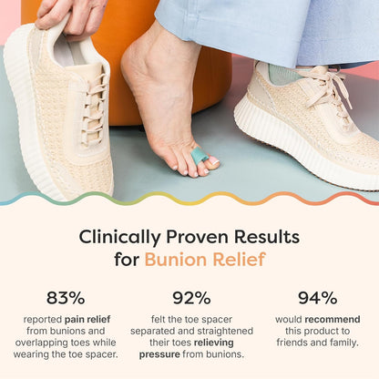 ZenToes Gel Toe Separators for Overlapping Toes, Bunions, Big Toe Alignment, Corrector and Spacer - 4 Pack (Blue)