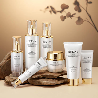 Fullerene Brightening Soothing Anti-Wrinkle Skin Care Set Kit For Women Gift Set 7 Pieces Women Beauty Set