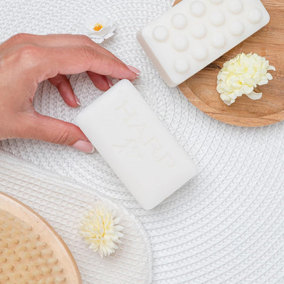 HARP pH-Balanced (5.0-6.0) Body Wash Bar. ZERO saponified oils. Protects Moisture Barrier. Gentle for Sensitive/Dry skin. + Shea Butter/Borage Oil. Non-Comedogenic. VANILLA LAVENDER Fragrance. 5oz