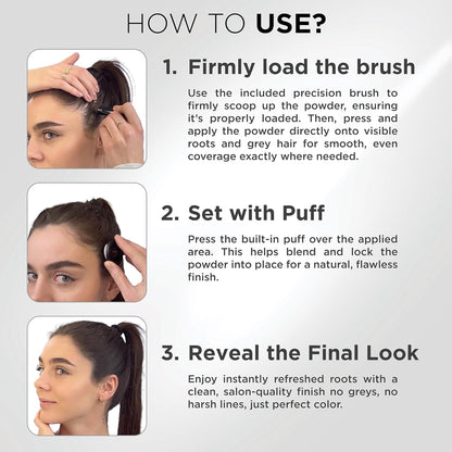 THICK FIBER Root Touch Up Powder - Water & Sweat Resistant Hair Loss Concealer Set for Thinning Hair Women, Includes Brush (Dark Brown)