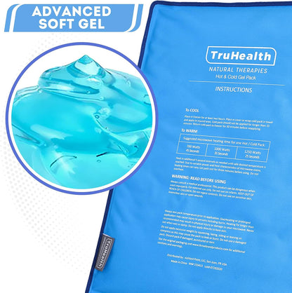Reusable Gel Ice Packs - Extra Large Blue Set of 2 - Cold Packs for Injuries & Pain Relief - Back & Hip Hot & Cold Treatment