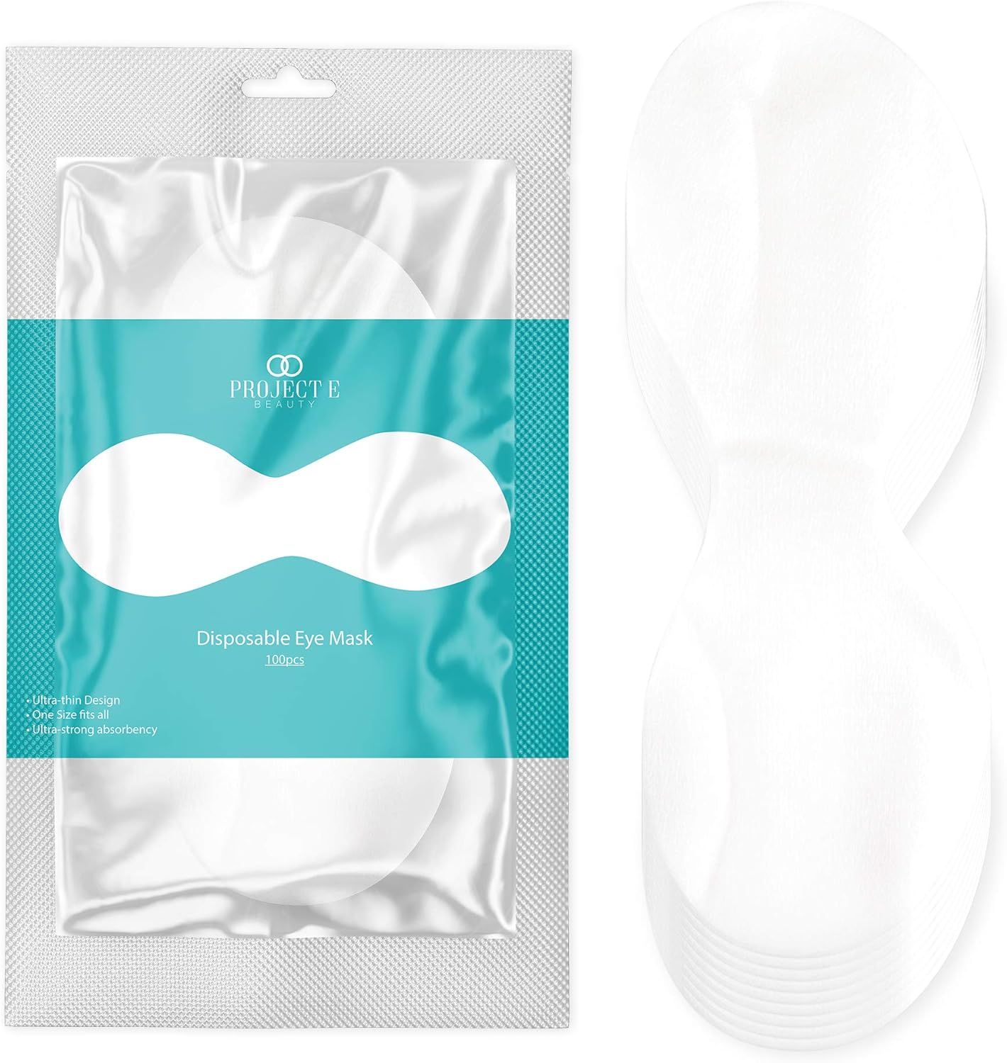 100pcs Disposable DIY Non-Woven Eye Mask Paper by Project E Beauty | DIY Cotton Eye Care Mask | for Skincare & Spa Salon Use | Cosmetic Facial Paper for Toner, Serum, or Lotion (100, Eye Shaped)