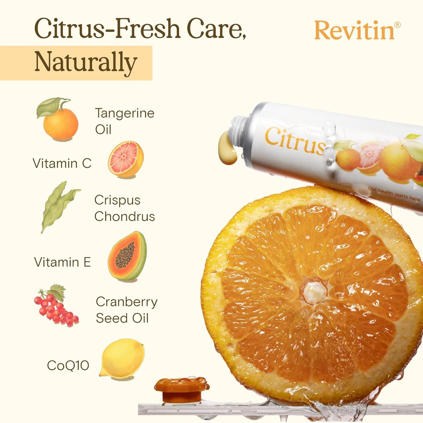 Revitin Toothpaste | Fluoride-Free Prebiotic Citrus Tooth Gel | No SLS, Gluten Free, Dye Free, GMO Free, No Sweeteners | Non-Toxic, Kid Approved