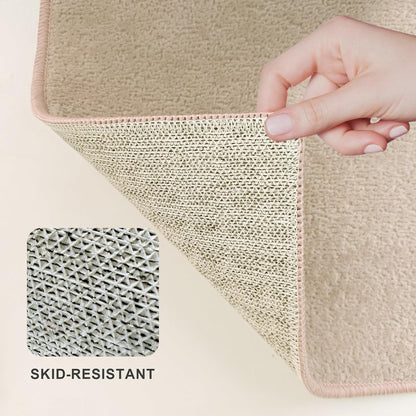 Bath Mat-Non-Slip Bathroom Floor Mats-Absorbent Quick Dry Low Pile Bathroom Rugs Fit Under Door-Bath Rug for Sink,Bathtub,Shower Room,20"×32",Light Coffee