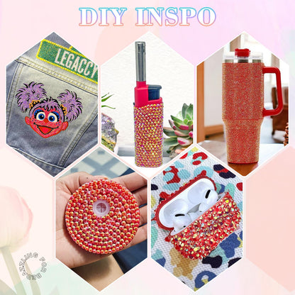 30000Pcs Resin Rhinestones for Bedazzling with 3Pcs B7000 Jewelry Glue, Red AB Flatback Gems Rhinestones for Crafting, Clothing Tumblers Mugs Shoes Fabric Decor Nail Art