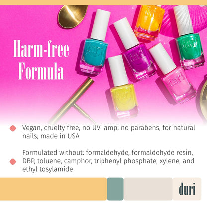 duri 155N Voodoo - Neon Hot Pink Nail Polish, Matte Finish, Quick Drying, 0.45 Fl Oz