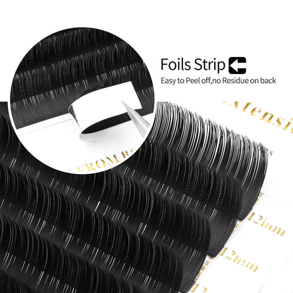 Lash Extensions Supplies Eyelash Extensions 0.05/0.07/0.15mm Thickness Classic Lashes C/D Curl 11mm individual lashes Matte Black Volume Lashes Soft Professional Use(0.05-D,11mm)