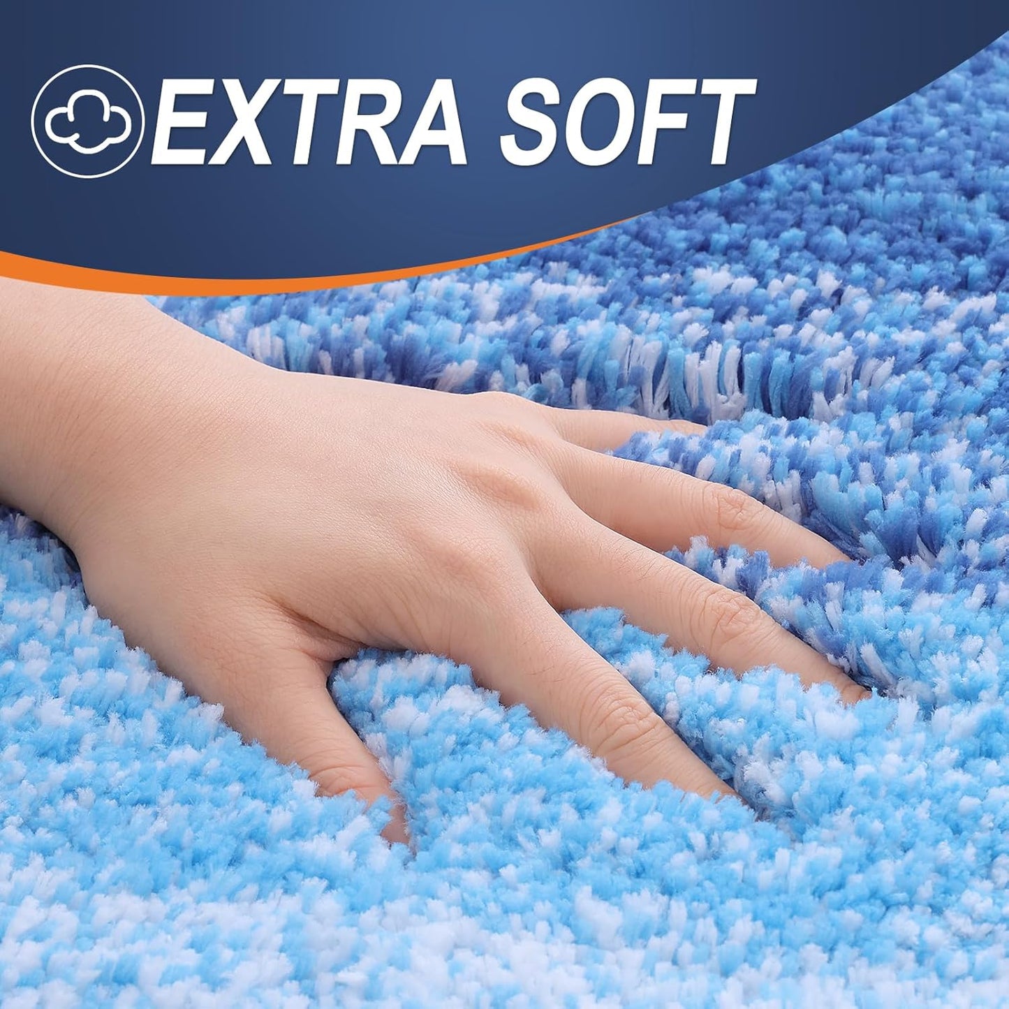 OLANLY Bathroom Runner Rugs 70x24, Extra Soft Absorbent Microfiber Bath Rugs, Rubber Backing, Quick Dry, Washable Bath Mats for Bathroom Floor, Tub and Shower, Home Decor Accessories, Light Royal Blue