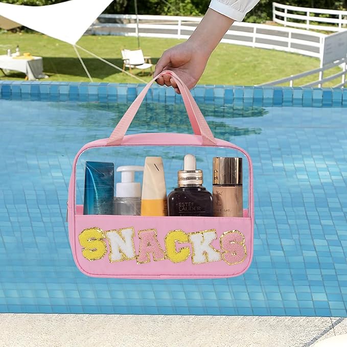 Chenille letter snacks bag zipper