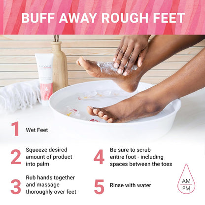 Benefeet Scrub-A-Dub Cooling Foot Scrub - Exfoliates + Refreshes Dry + Dull Skin, Get Smoother Skin from Heel to Toe, Made w/Vitamin E, Apple Cider Vinegar, Walnut Shell + Apricot Seed, 4 oz (3 Pack)