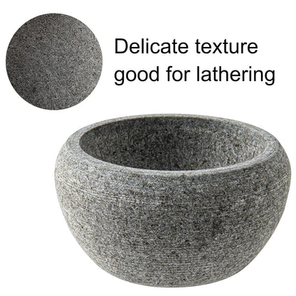 Shaving Soap & Cream Bowl for Men, Natural Granite Stone, Keep Warm Better, Easier to Lather