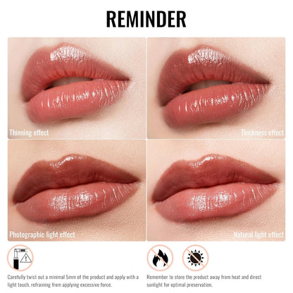 Oulac Moisturizing Shine Red Lipstick for Women, 2 in 1 Tinted Lip Balm for Winter, Hydrated Juicy and Glossy Lip Color for Dry, Cracked and Chapped Lips, Vegan 2.2g/0.07oz (02)