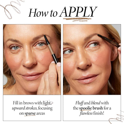 LAURA GELLER NEW YORK INKcredible Waterproof Brow Pencil- Blending Spoolie Brush - Long Lasting Eyebrow Filler (02 Taupe)