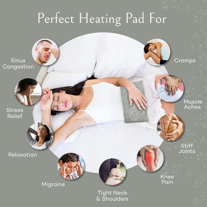 SacksyThyme Microwave Heating Pad for Back, Neck, Menstrual Cramps, Shoulders, Leg Pain Relief - Hot Moist Microwavable Therapy Pack - Flaxseed Hot & Cold Pad Made in USA (Size: 12 x 7) Lavender