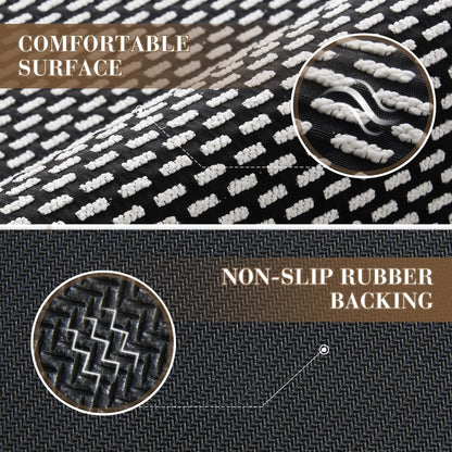 RESARE Non Slip Bath Mat - Machine Washable Bathroom Rugs, Super Absorbent, Non-Slip, No-Pile, Soft, Easy to Clean, Black, 17"x30"