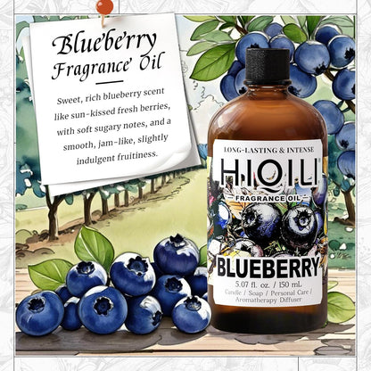HIQILI Blueberry Fragrance Oil for Candle & Soap Making, Fruity Scents for Reed Diffuser Oil Refill, Add to Lotion, Body Wash - 5.07 Fl Oz