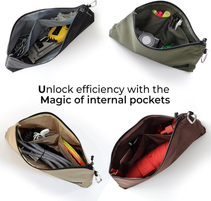 COREFLEX Premium Tool Pouch Zipper Bag, Small Tool Bag, Multipurpose Storage pouch, Heavy duty Flat Bottom Tool bag with YKK Zipper (3 pack Large 12inch)