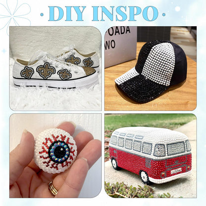 6000Pcs Resin Rhinestones for Bedazzling with 3Pcs B7000 Jewelry Glue, 1 Box White Flatback Rhinestones for Crafting Crafts DIY, Crystals Gems for Clothing Shoes Tumblers Nail Art Makeup