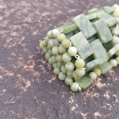 Jade Eye Mask Reusable Natural Green Facial Stone Mask for Eliminate Wrinkles Puffiness