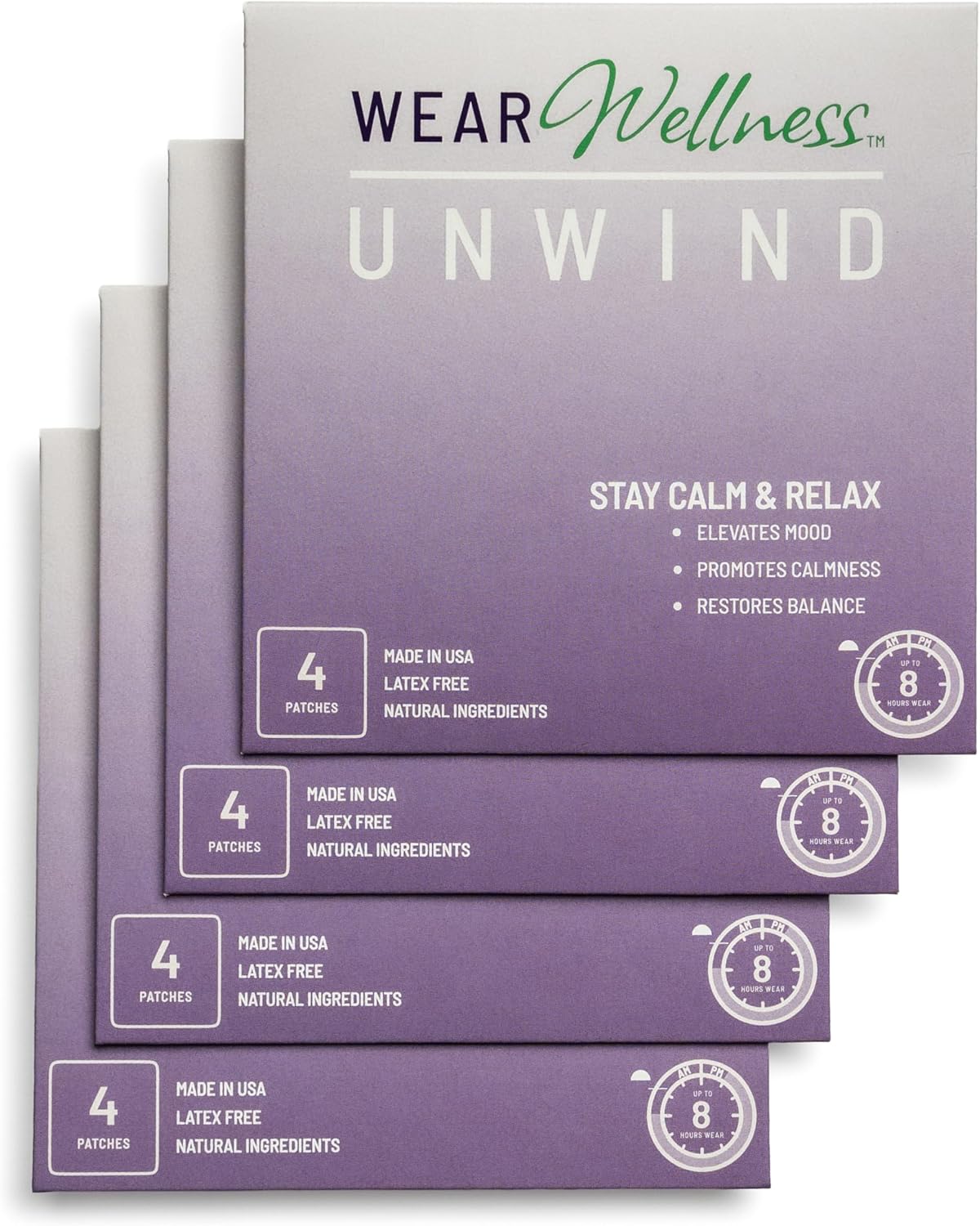 Unwind Film Patches - Topical Patches for Relaxation and Calm - Patch with Ashwagandha, Rhodiola, and GABA - Natural Support for Mind & Body - Long-Lasting Effect - 16 Pack