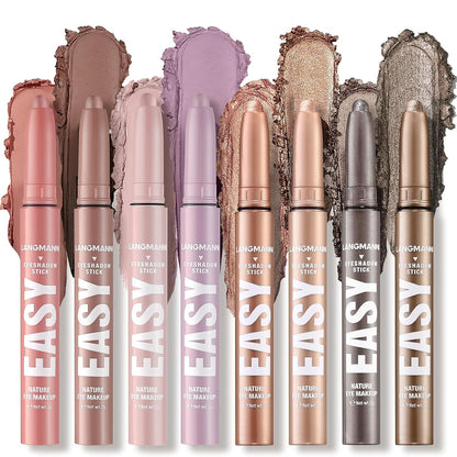 Jolilab Eyeshadow Stick Set, 8 Colors Matte Professional Bright-Colored Contouring and Highlight Eyeshadow Stick, Cream Waterproof Long Lasting High Pigmented Eye Shadow. (8, Set G)