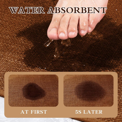 chakme Bathroom Rugs Mat 36x24, Ultra Thin Non Slip Bath Mat Large Quick Dry Absorbent Bath Mat for Bathroom Floor, (Rust, 36"x24")