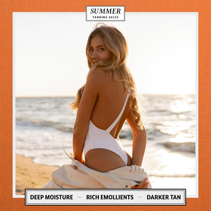 Summer Gelée Tanning Gel – SPF 30 Luxury Sun Tan Accelerator – Hydrating & Anti-Aging Formula with UVA/UVB Protection – Lightweight, Silky Gel for a Radiant, Sun-Kissed Glow – 3.12 FL OZ – USA Made