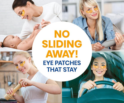 Stylia Under Eye Patches for Puffy Eyes and Dark Circles (30 Pairs) - 24k Gold Under Eye Mask with Vitamin C, Hyaluronic Acid, Pearl Extract - Eye Masks for Dark Circles and Puffiness